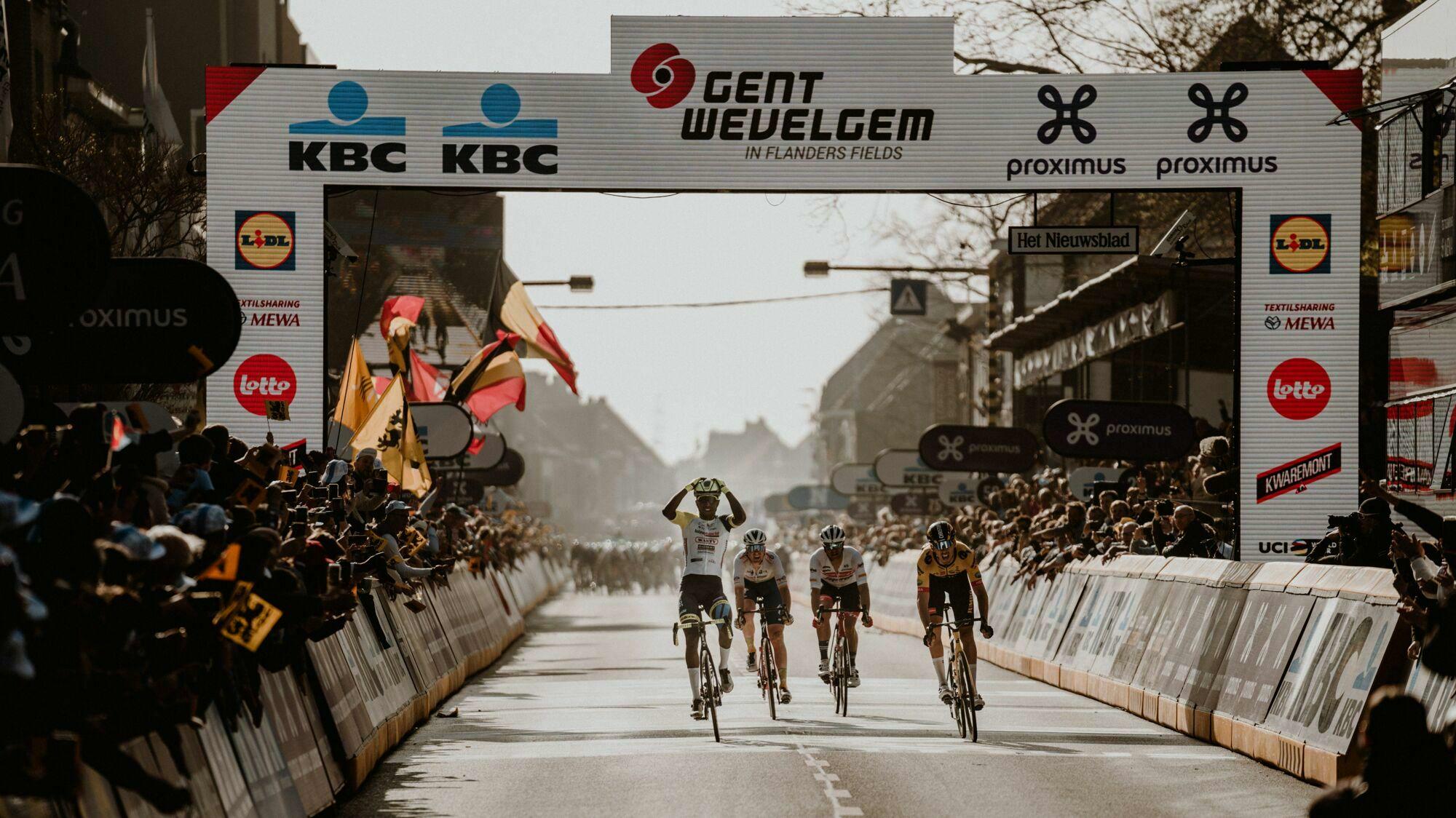 Girmay writes cycling history in Wevelgem